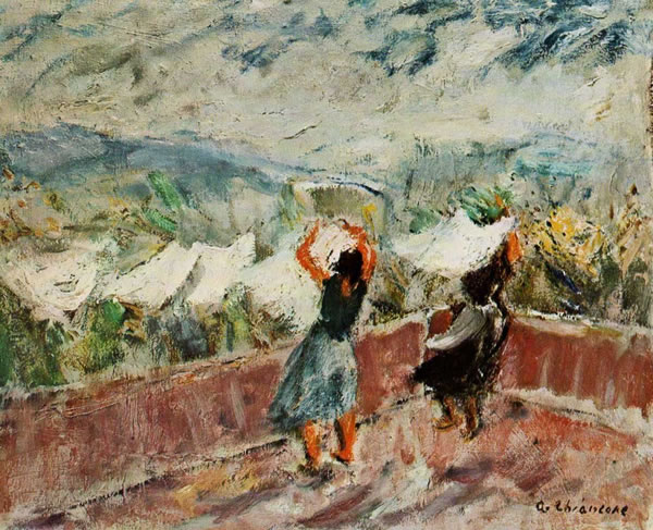 Giornata di vento, sd 1950, olio, cm 40x50, Napoli collezione Bene